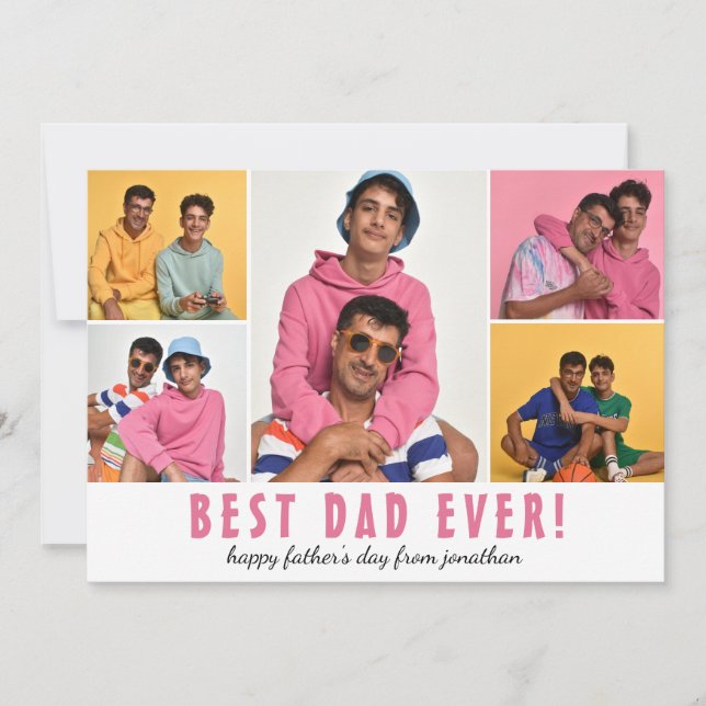 Cartão De Festividades dia de os pais Feliz Elegante 5 foto (Frente)