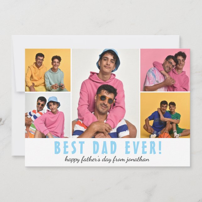 Cartão De Festividades dia de os pais Feliz Elegante 5 foto (Frente)