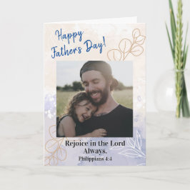 Cartão De Festividades Dia de os pais Fotografia Rejoice Bíblia Verse Chr