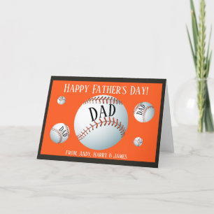Cartão De Festividades Dia de os pais personalizado de beisebol desportiv