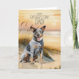 Cartão De Festividades Dia de os pais Sunset Beach de Cães Australiano