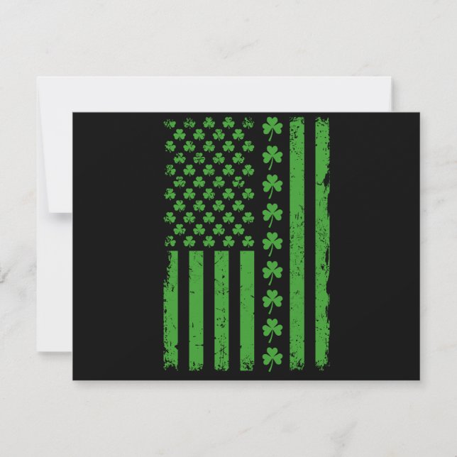 Cartão De Festividades DIA DE SÃO PATRÍCIO americano Flag Shamrocks (Frente)