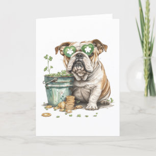 Cartão De Festividades Dia de São Patrício Bulldog Inglês