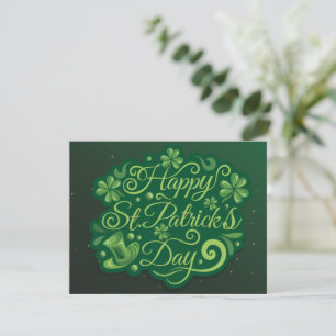 Cartão De Festividades Dia de São Patrício Chapéu Leprechaun Shamrocks Ir
