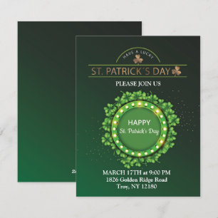 Cartão De Festividades Dia de São Patrício Chapéu Leprechaun Shamrocks Ir