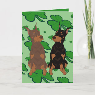 Cartão De Festividades Dia de São Patrício Doberman Pinscher
