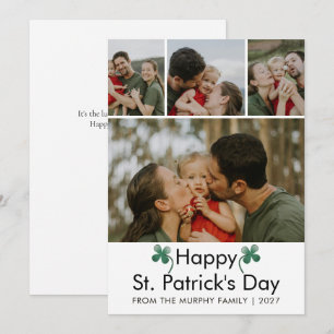 Cartão De Festividades Dia de São Patrício Moderno para 4 Fotos em Famíli