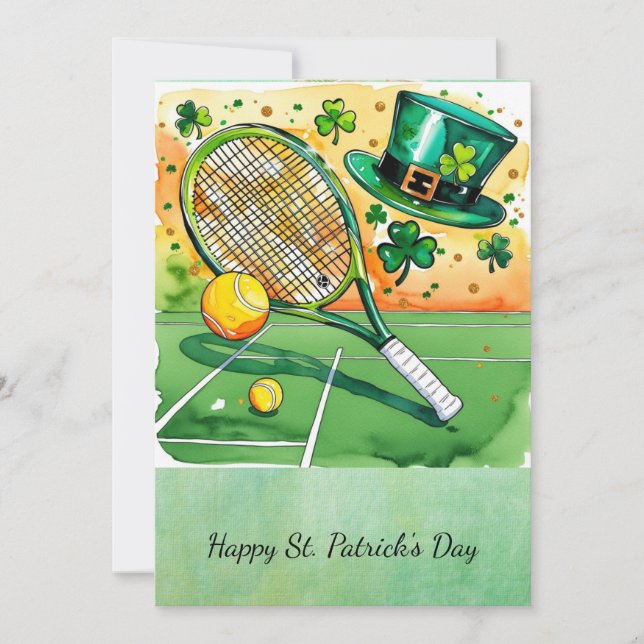 Cartão De Festividades Dia de São Patrício para tenista (Frente)