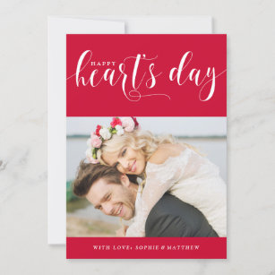 Cartão De Festividades Dia do Coração Feliz Vermelho   Dia de os namorado