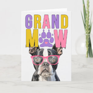 Cartão De Festividades Dia dos Avós GrandMAW Boston Terrier GrandDOG
