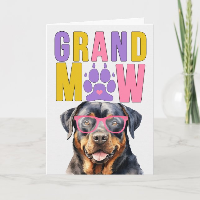Cartão De Festividades Dia dos Avós GrandMAW Rottweiler GrandDOG (Frente)