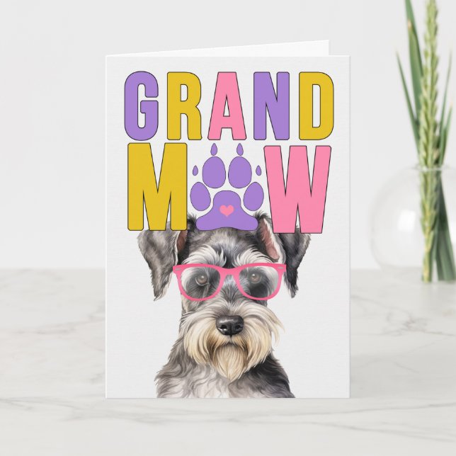 Cartão De Festividades Dia dos Avós GrandMAW Schnauzer GrandDOG (Frente)