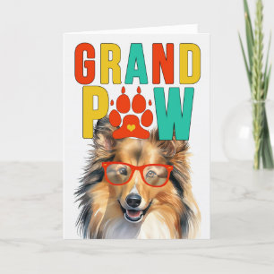 Cartão De Festividades Dia dos Avós GrandPAW Shetland GrandDOG