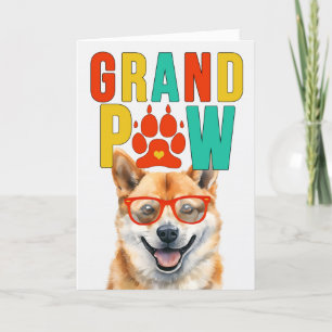 Cartão De Festividades Dia dos Avós GrandPAW Shiba Inu GrandDOG