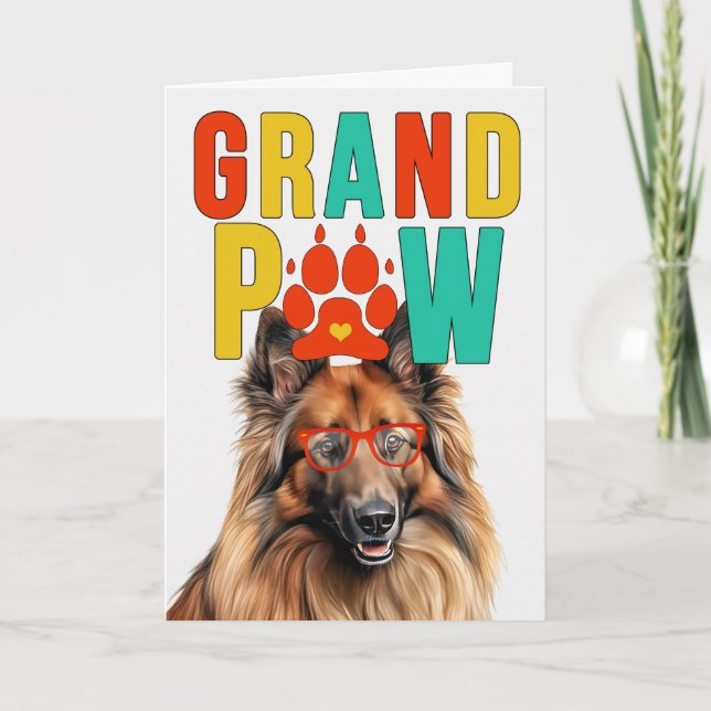 Cartão De Festividades Dia dos Avós GrandPAW Tervuren GrandDOG (Frente)