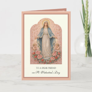 Cartão De Festividades Dia dos Namorados Amigo Católico Mãe Maria