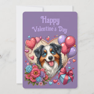 Cartão De Festividades Dia dos Namorados - Australian Shepherd 4 - 