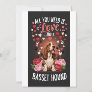 Cartão De Festividades Dia dos Namorados basset hound fofo Foto carinho