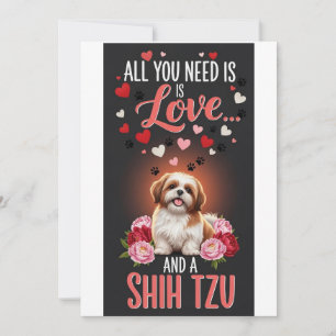 Cartão De Festividades Dia dos Namorados Cachorro shih tzu fofo Foto cari