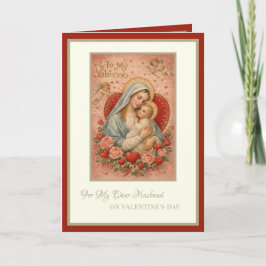 Cartão De Festividades Dia dos Namorados Católico Marido Maria Jesus