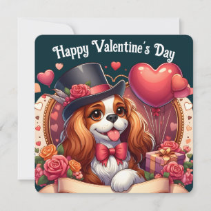Cartão De Festividades Dia dos Namorados - Cavalier King Charles 2 - Cart
