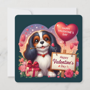 Cartão De Festividades Dia dos Namorados - Cavalier King Charles 5 - Cart