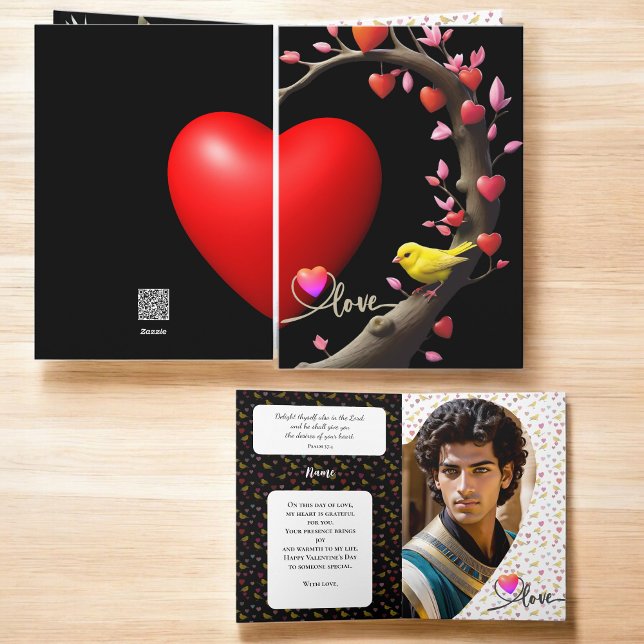 Cartão De Festividades Dia dos Namorados com passarinho Canário (Criador carregado)