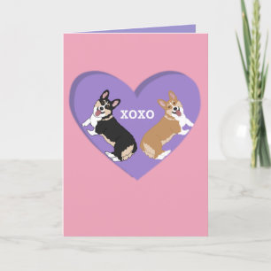 Cartão De Festividades Dia dos Namorados Corgi XOXO