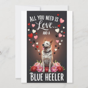Cartão De Festividades Dia dos Namorados Cute blue heeler Foto carinho