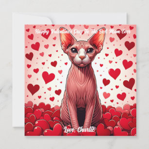 Cartão De Festividades Dia dos Namorados do Gato Sphynx Purr