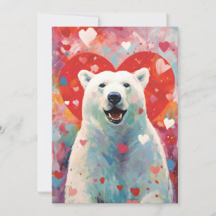 Cartão De Festividades Dia dos Namorados do Urso Polar