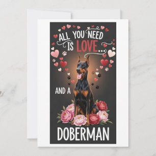 Cartão De Festividades Dia dos Namorados Doberman pinscher fofo Foto abra