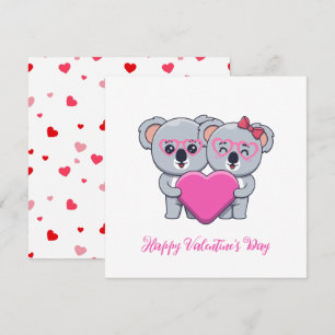 Cartão De Festividades Dia dos Namorados dos Koalas Fofos