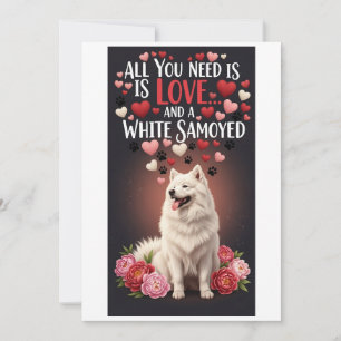 Cartão De Festividades Dia dos Namorados Fofo samoyed branco Foto abraço