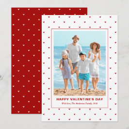 Cartão De Festividades Dia dos Namorados Foto Corações Vermelhos Simples 