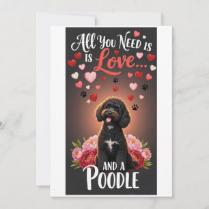 Cartão De Festividades Dia dos Namorados Foto de poodle fofinho acarician