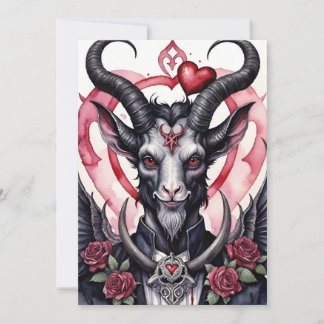 Cartão De Festividades Dia dos Namorados Gótico Baphomet Amor