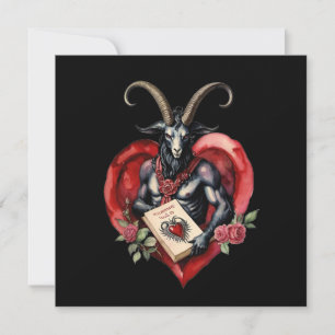 Cartão De Festividades Dia dos Namorados Gótico Baphomet Amor