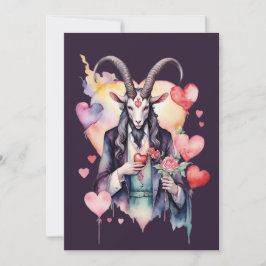 Cartão De Festividades Dia dos Namorados Gótico Baphomet Amor