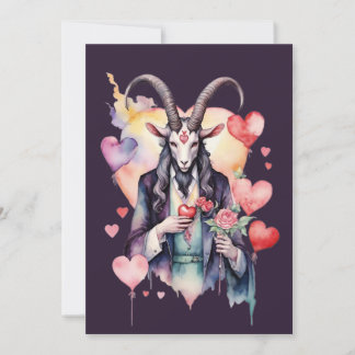 Cartão De Festividades Dia dos Namorados Gótico Baphomet Amor