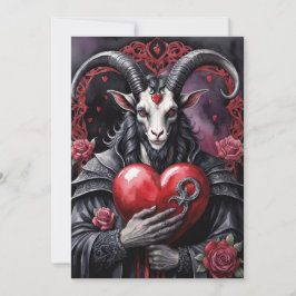 Cartão De Festividades Dia dos Namorados Gótico Baphomet Amor