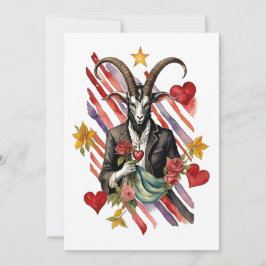Cartão De Festividades Dia dos Namorados Gótico Baphomet Amor