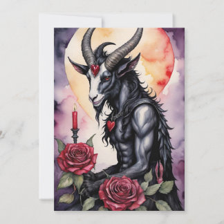 Cartão De Festividades Dia dos Namorados Gótico Baphomet Amor