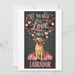 Cartão De Festividades Dia dos Namorados Labrador fofo Foto Abraço
