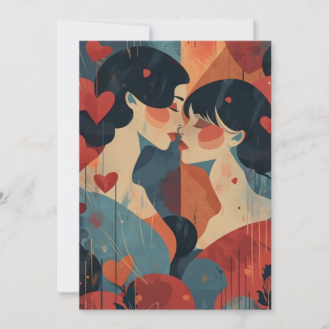 Cartão De Festividades Dia dos Namorados LGBTQ (Frente)