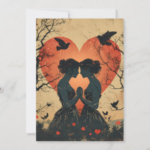 Cartão De Festividades Dia dos Namorados LGBTQ Vintage