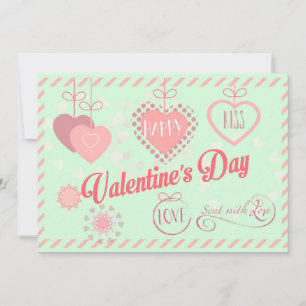 Cartão De Festividades Dia dos Namorados lindo Design moderno Boho