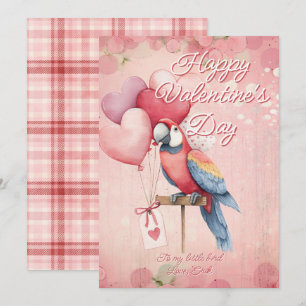 Cartão De Festividades Dia dos Namorados Personalizável Papagaio Ave