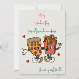 Cartão De Festividades Dia dos Namorados "Pizza e Batata Frita Correspond