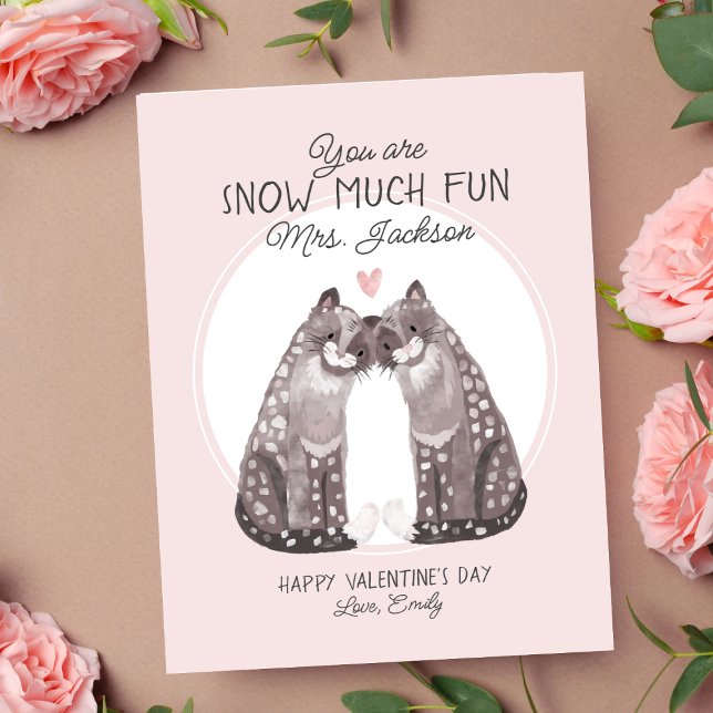 Cartão De Festividades Dia dos Namorados Professor de Leopardo da Neve Di (Criador carregado)